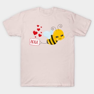 Cute Bee Valentine's day Design T-Shirt